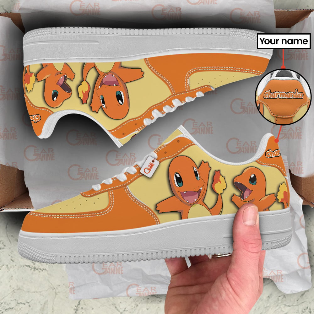 Baskets Anime Charmander Personalized en Cuir Chaussures Basses Unisexes Anime Manga
