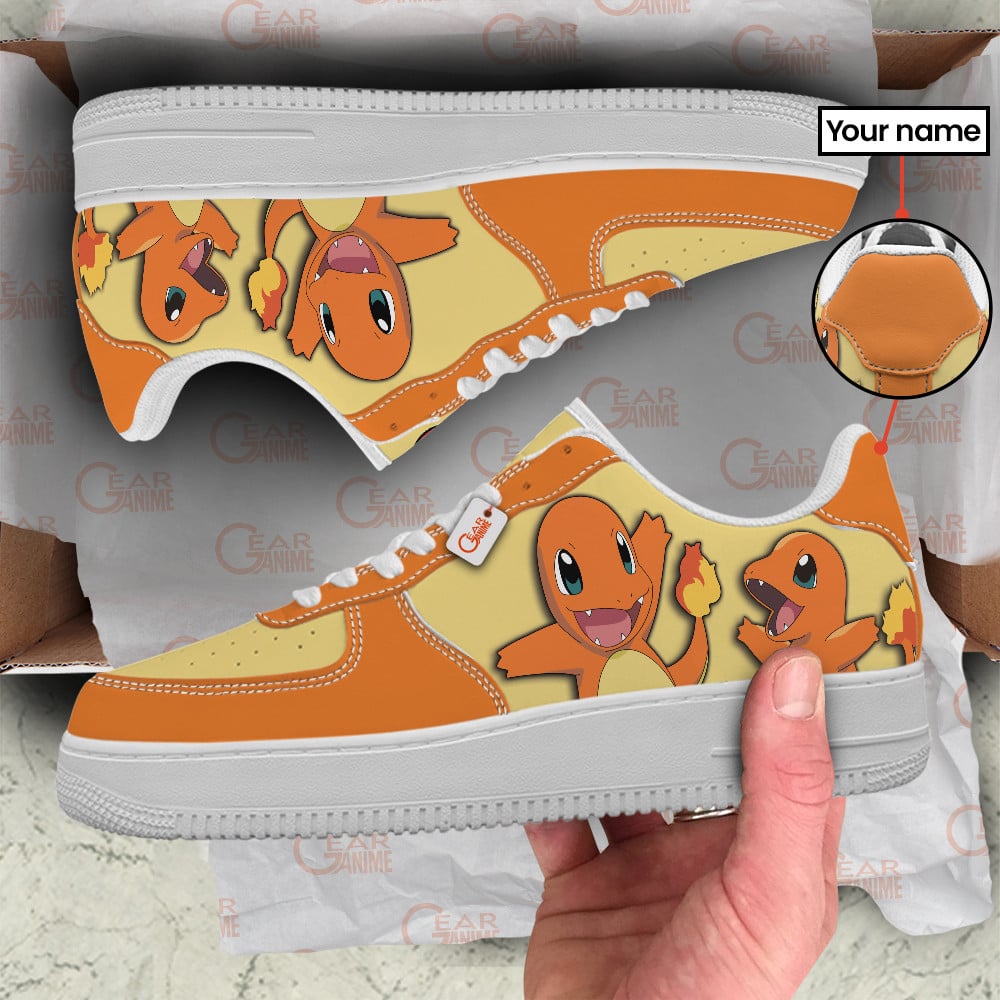 Baskets Anime Charmander Personalized en Cuir Chaussures Basses Unisexes Anime Manga