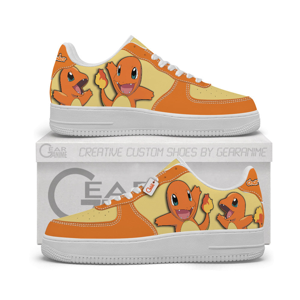 Baskets Anime Charmander Personalized en Cuir Chaussures Basses Unisexes Anime Manga