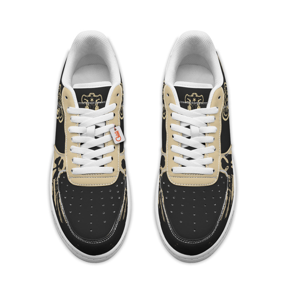 Baskets Anime Black Black Bull Personalized en Cuir Chaussures Basses Unisexes Anime Manga