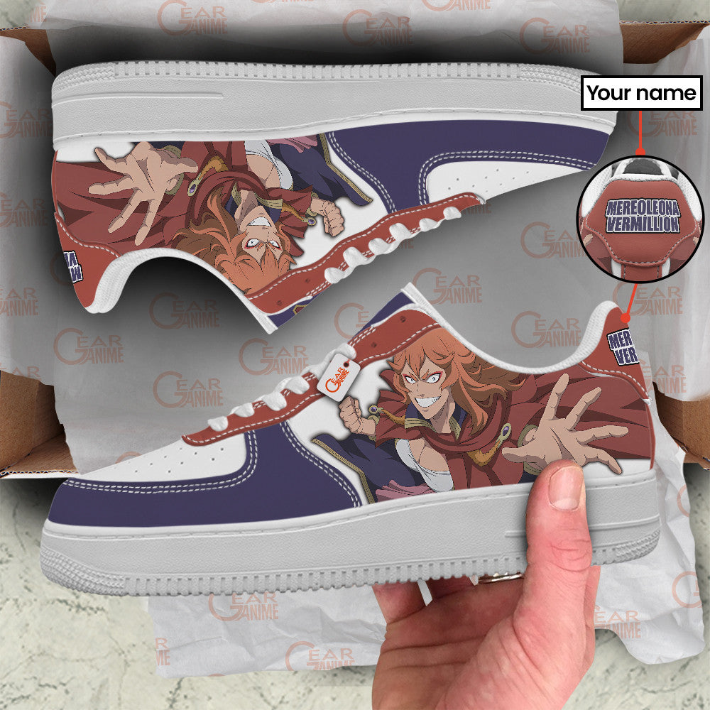 Baskets Anime Mereoleona Vermillion Personalized en Cuir Chaussures Basses Unisexes Anime Manga
