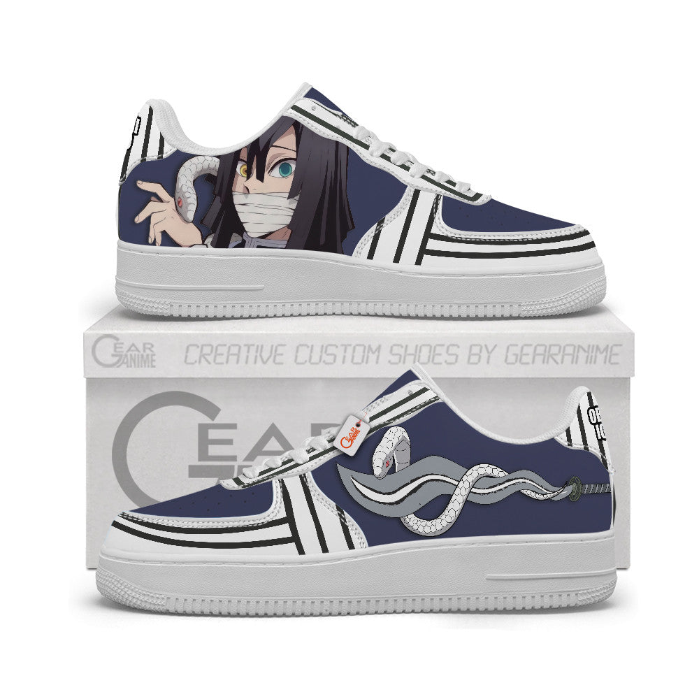 Baskets Anime Obanai Iguro Personalized en Cuir Chaussures Basses Unisexes Anime Manga