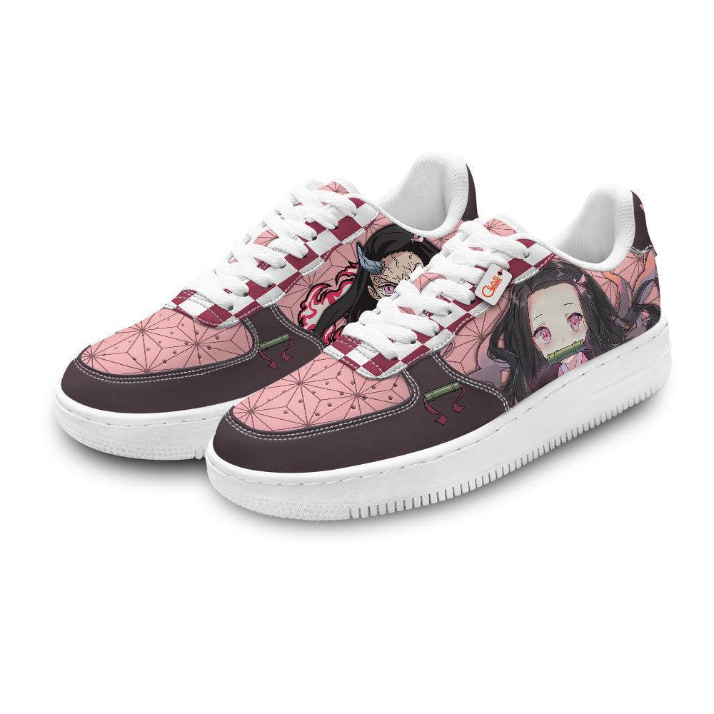 Baskets Anime Nezuko Kamado Personalized en Cuir Chaussures Basses Unisexes Demon Slayer