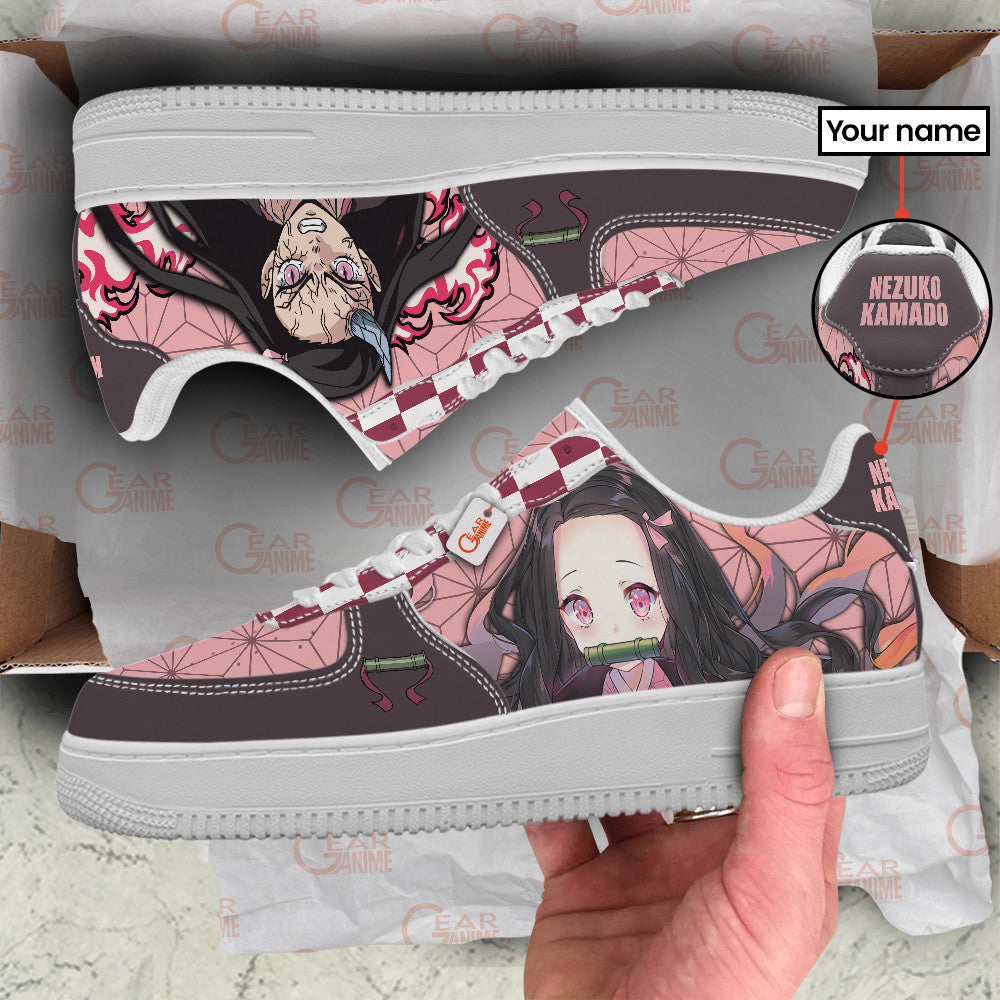 Baskets Anime Nezuko Kamado Personalized en Cuir Chaussures Basses Unisexes Demon Slayer