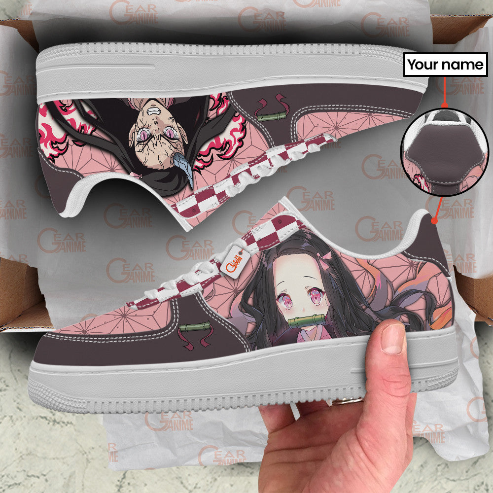Baskets Anime Nezuko Kamado Personalized en Cuir Chaussures Basses Unisexes Demon Slayer