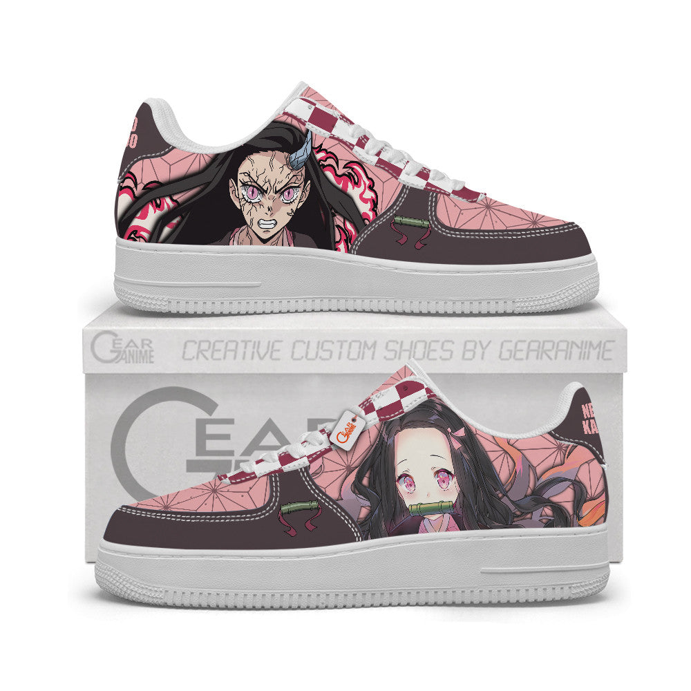 Baskets Anime Nezuko Kamado Personalized en Cuir Chaussures Basses Unisexes Demon Slayer