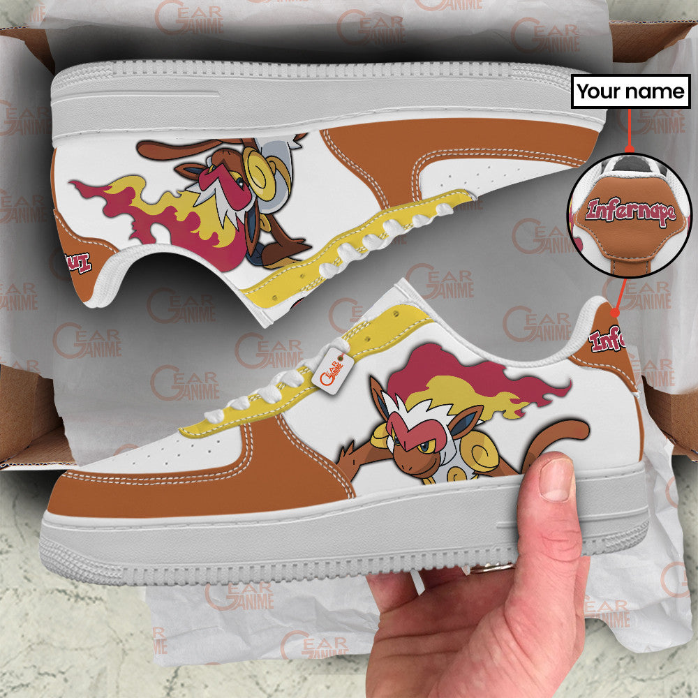 Baskets Anime Infernape Personalized en Cuir Chaussures Basses Unisexes Anime Manga