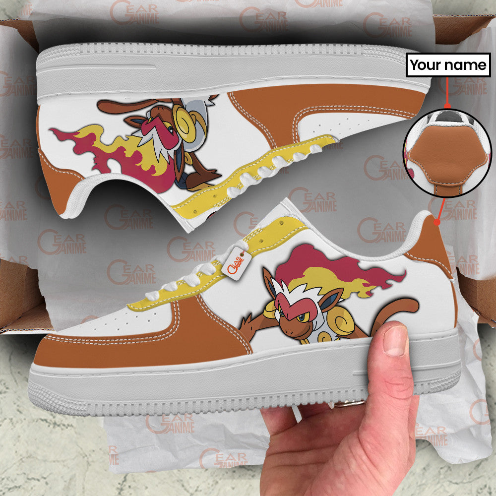 Baskets Anime Infernape Personalized en Cuir Chaussures Basses Unisexes Anime Manga