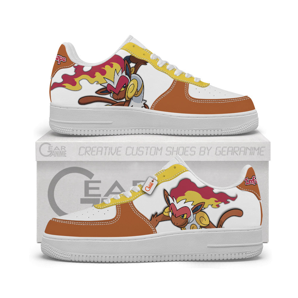 Baskets Anime Infernape Personalized en Cuir Chaussures Basses Unisexes Anime Manga