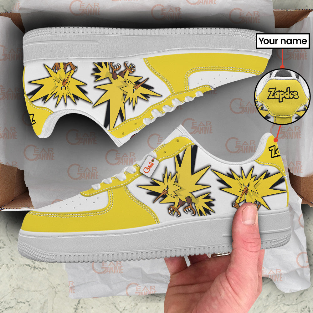 Baskets Anime Zapdos Personalized en Cuir Chaussures Basses Unisexes Anime Manga
