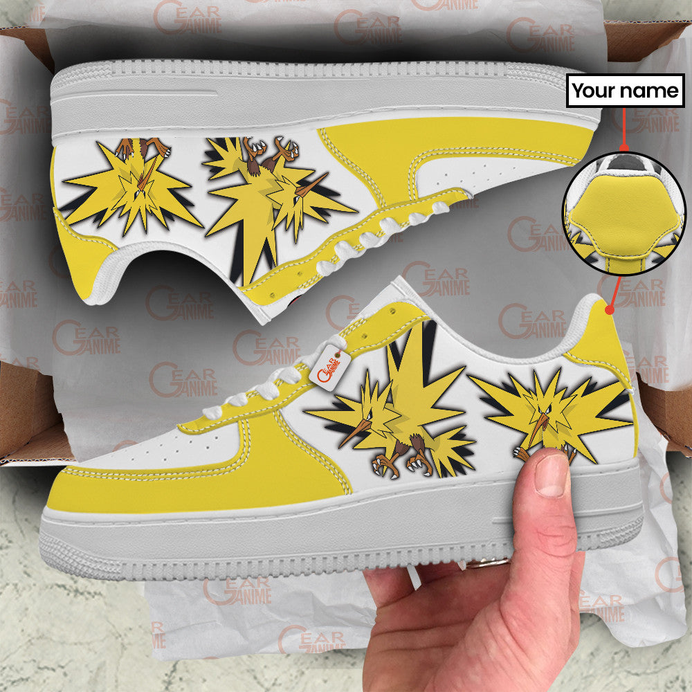 Baskets Anime Zapdos Personalized en Cuir Chaussures Basses Unisexes Anime Manga