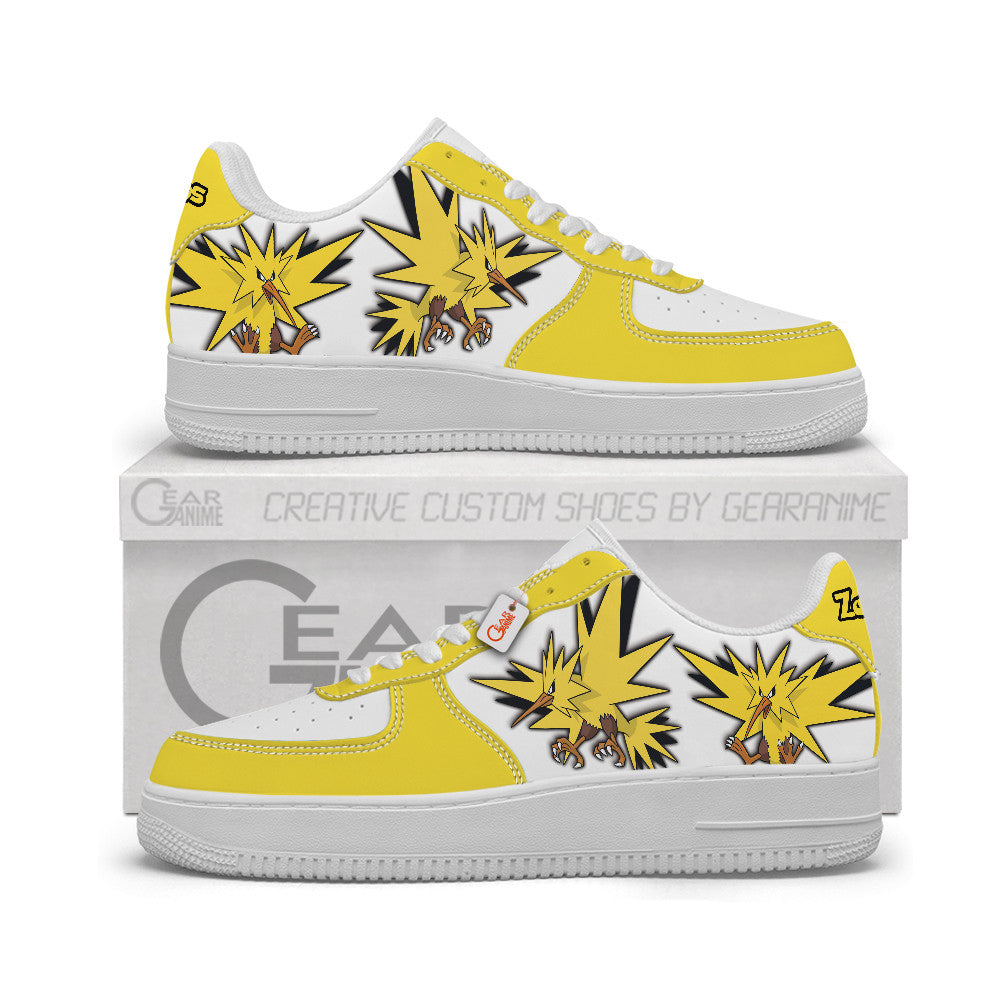Baskets Anime Zapdos Personalized en Cuir Chaussures Basses Unisexes Anime Manga