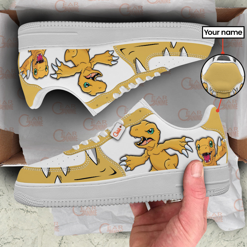 Baskets Anime Agumon Personalized en Cuir Chaussures Basses Unisexes Anime Manga
