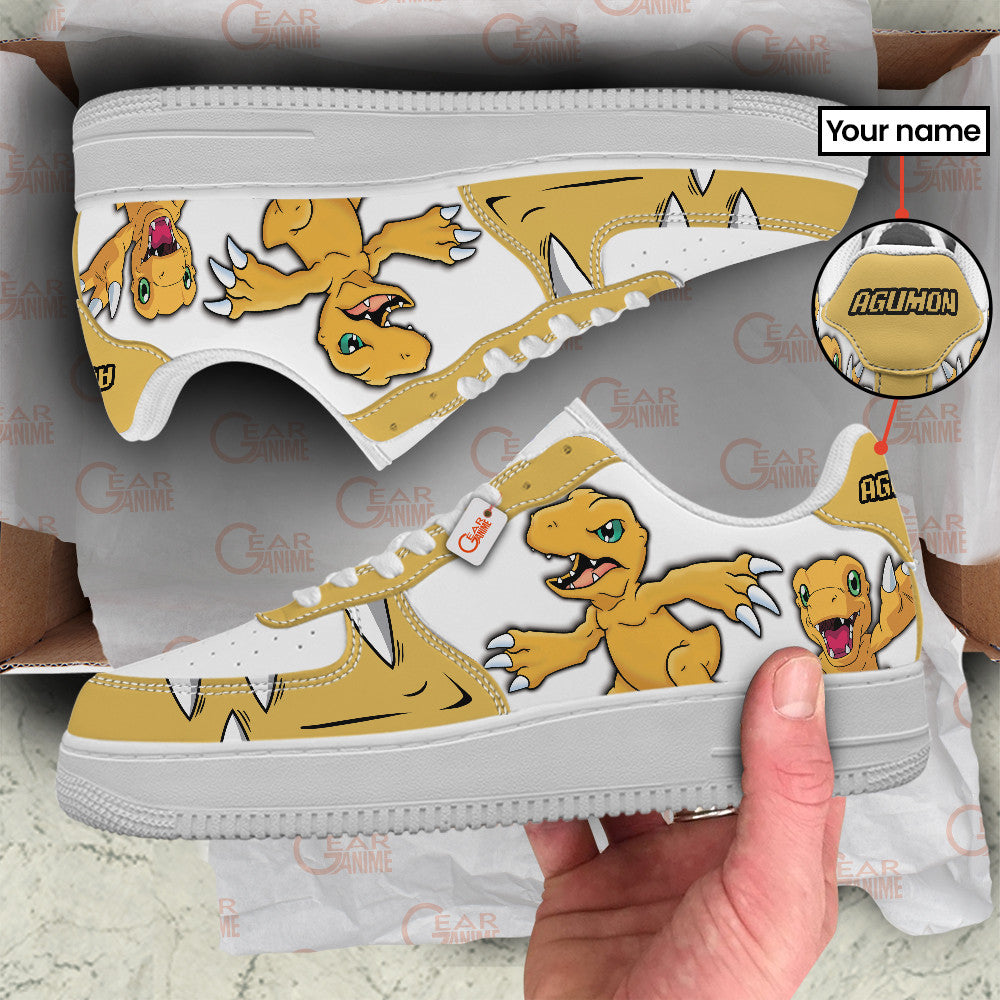 Baskets Anime Agumon Personalized en Cuir Chaussures Basses Unisexes Anime Manga
