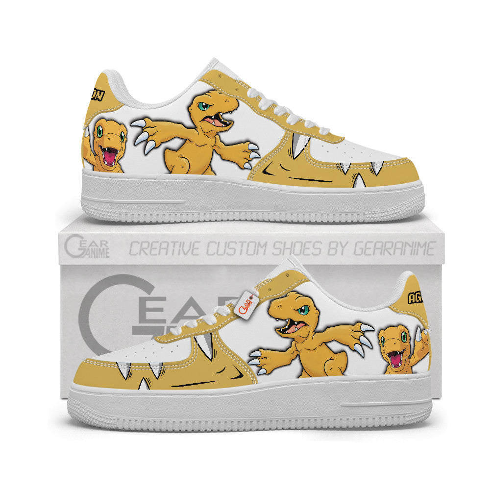 Baskets Anime Agumon Personalized en Cuir Chaussures Basses Unisexes Anime Manga