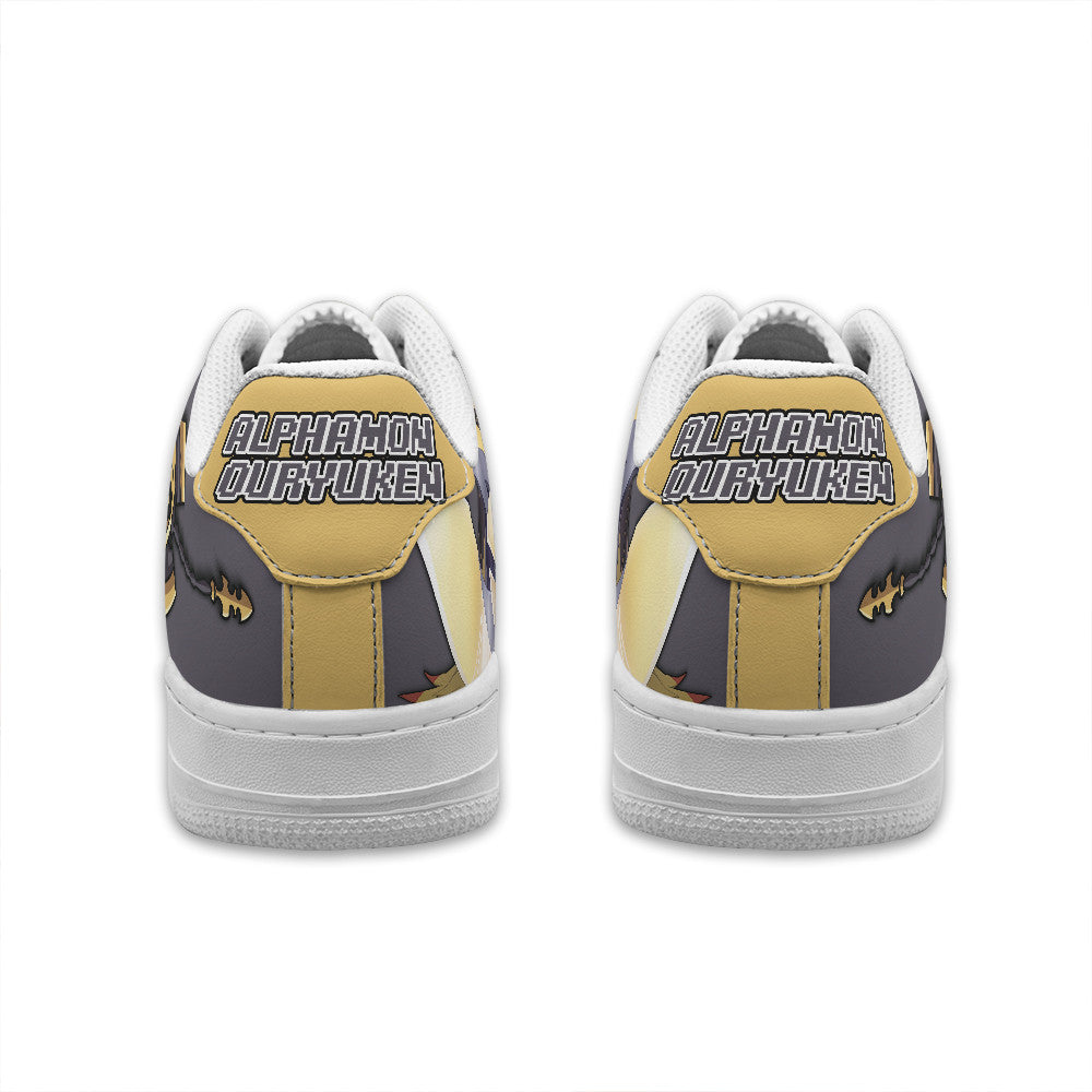 Baskets Anime Alphamon Ouryuken Personalized en Cuir Chaussures Basses Unisexes Anime Manga