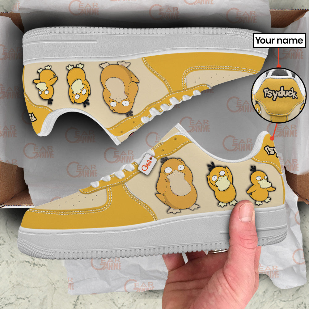 Baskets Anime Psyduck Personalized en Cuir Chaussures Basses Unisexes Anime Manga