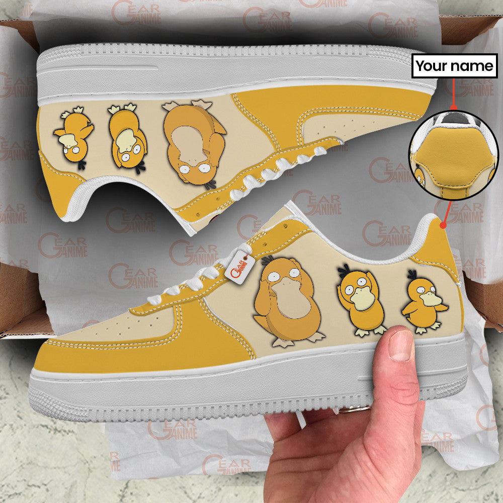 Baskets Anime Psyduck Personalized en Cuir Chaussures Basses Unisexes Anime Manga