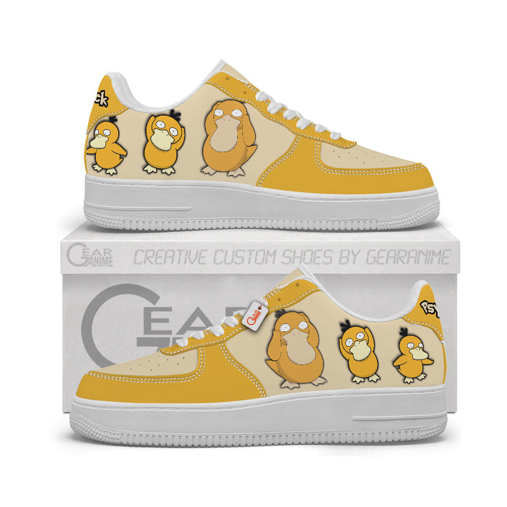 Baskets Anime Psyduck Personalized en Cuir Chaussures Basses Unisexes Anime Manga