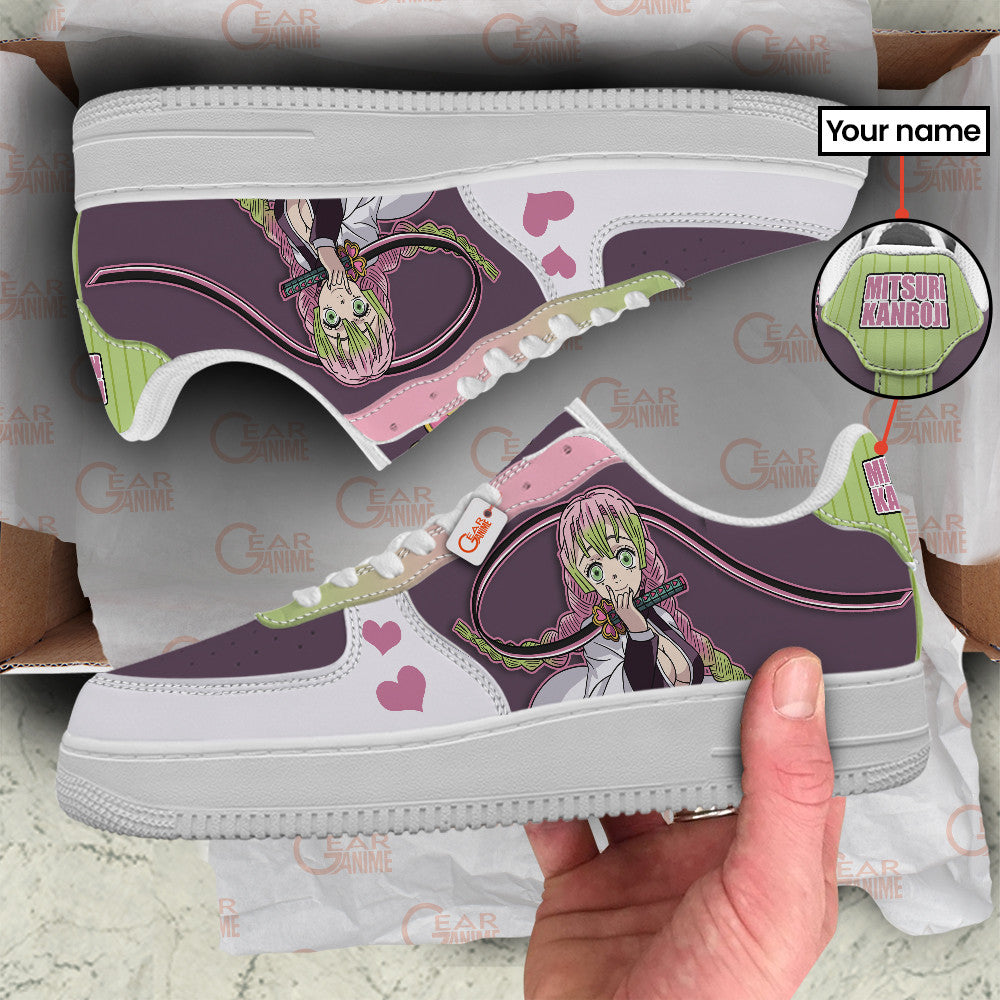 Baskets Anime Mitsuri Kanroji Personalized en Cuir Chaussures Basses Unisexes Anime Manga