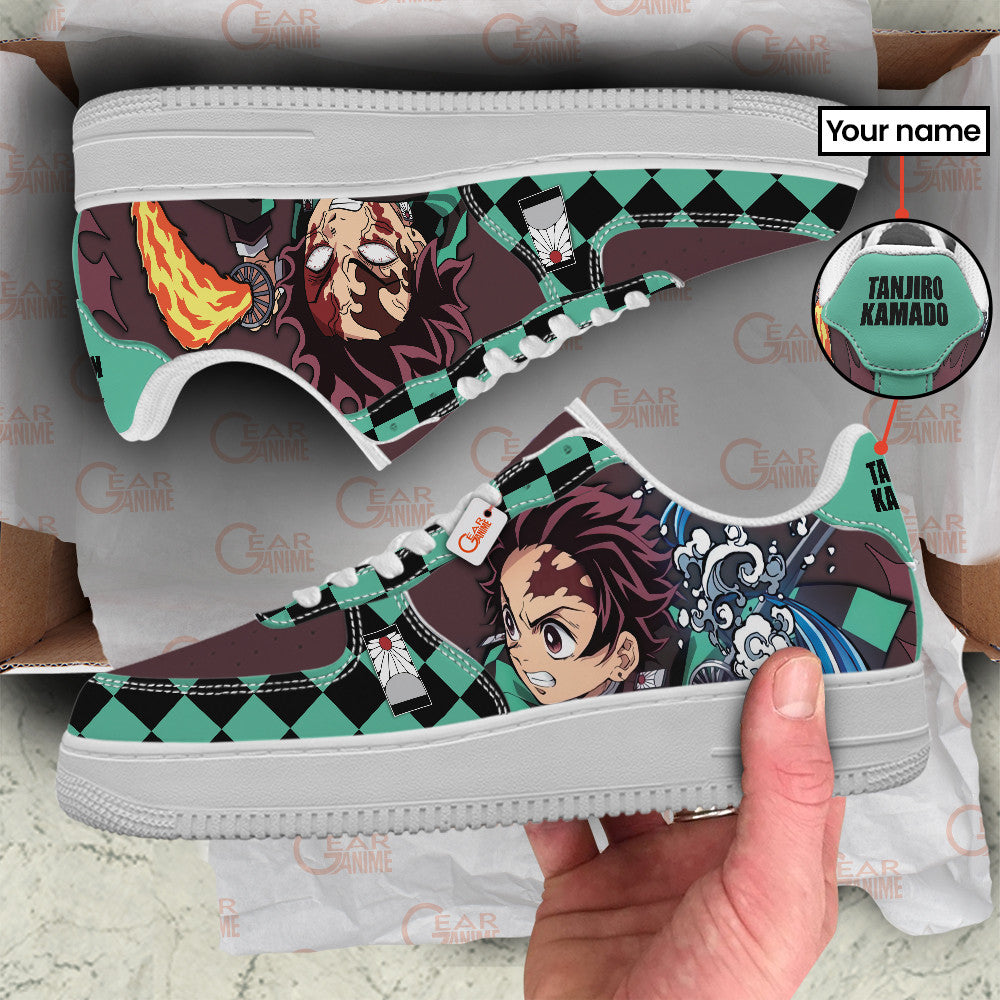 Baskets Anime Tanjiro Kamado Personalized en Cuir Chaussures Basses Unisexes Demon Slayer