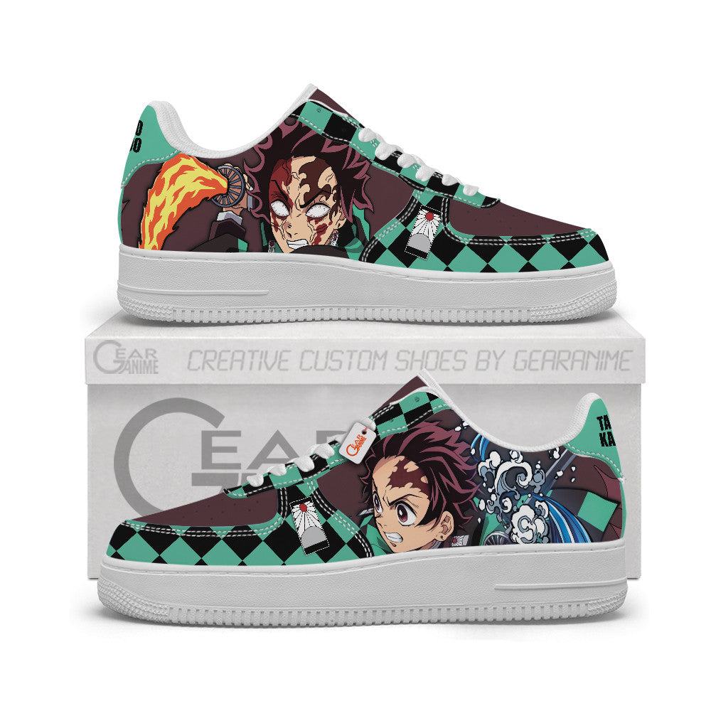 Baskets Anime Tanjiro Kamado Personalized en Cuir Chaussures Basses Unisexes Demon Slayer