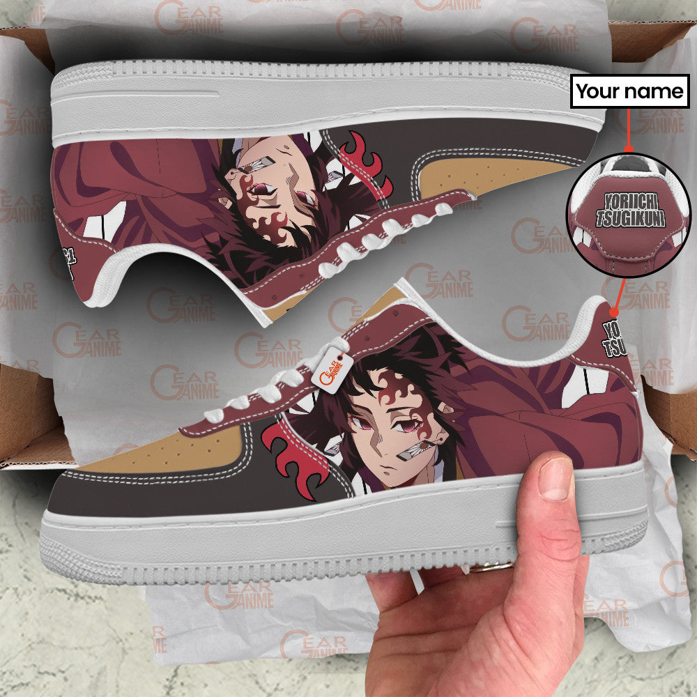 Baskets Anime Yoriichi Tsugikuni Personalized en Cuir Chaussures Basses Unisexes Anime Manga