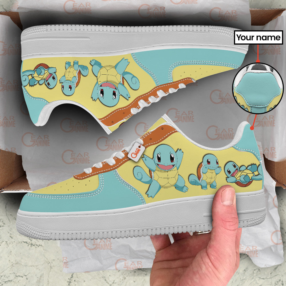 Baskets Anime Squirtle Personalized en Cuir Chaussures Basses Unisexes Anime Manga