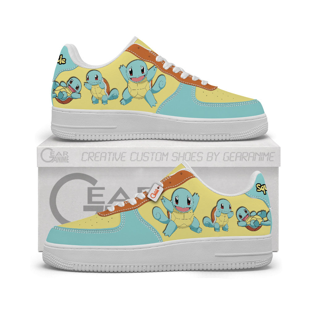 Baskets Anime Squirtle Personalized en Cuir Chaussures Basses Unisexes Anime Manga