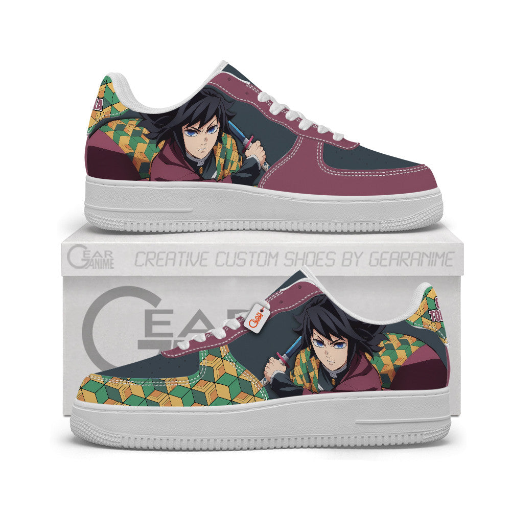 Baskets Anime Giyu Tomioka Personalized en Cuir Chaussures Basses Unisexes Anime Manga