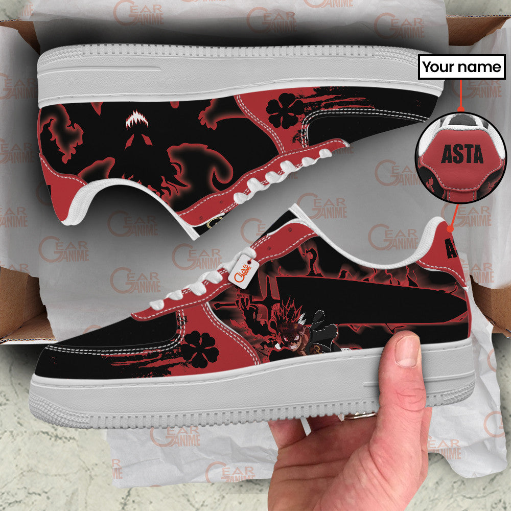 Baskets Anime Asta Demon Form Personalized en Cuir Chaussures Basses Unisexes Anime Manga