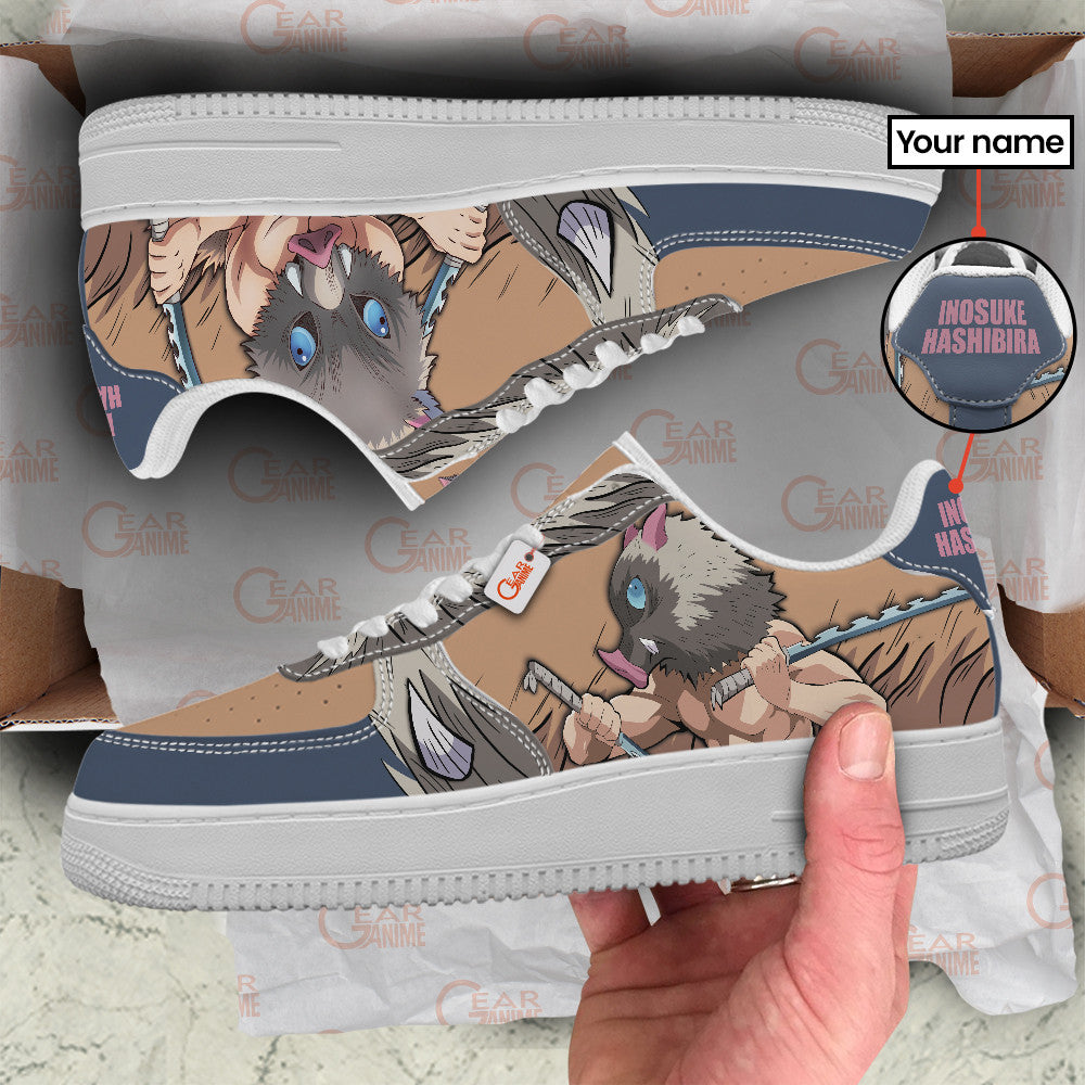 Baskets Anime Inosuke Hashibira Personalized en Cuir Chaussures Basses Unisexes Anime Manga