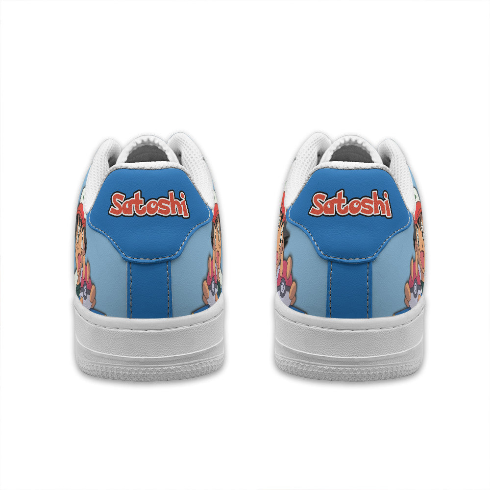 Baskets Anime Ash Ketchum Satoshi Personalized en Cuir Chaussures Basses Unisexes Anime Manga
