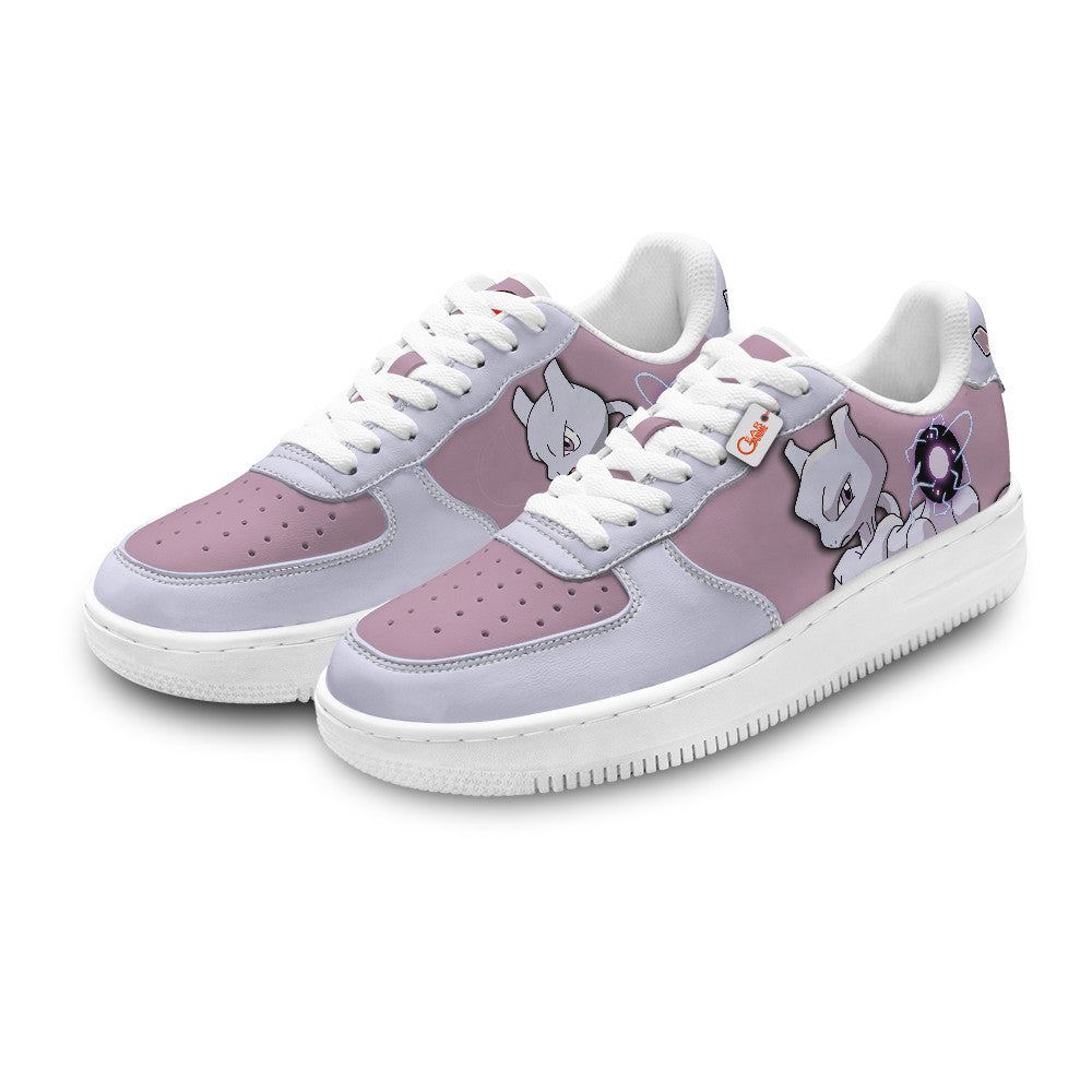 Baskets Anime Mewtwo Personalized en Cuir Chaussures Basses Unisexes Anime Manga
