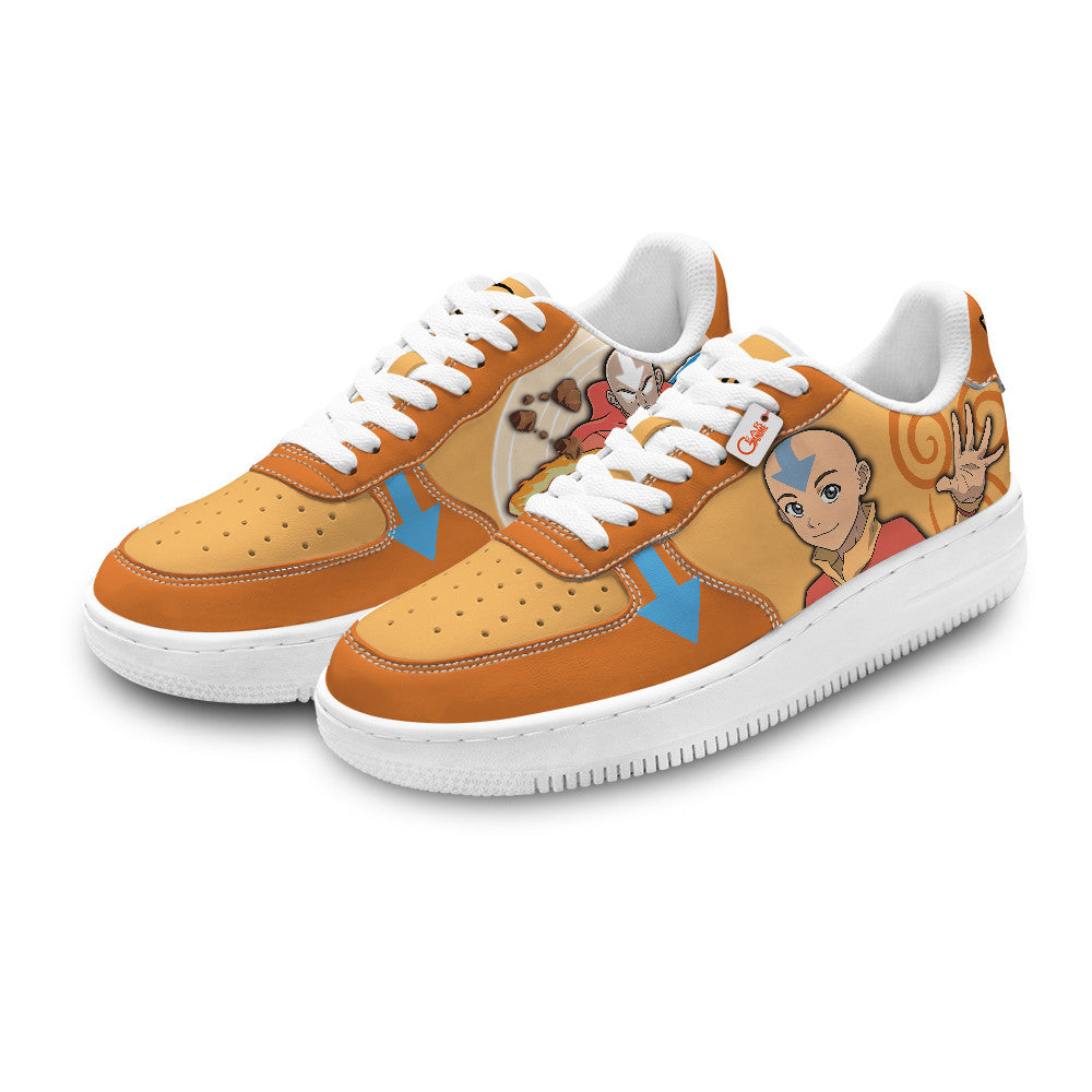 Baskets Anime Aang Personalized en Cuir Chaussures Basses Unisexes Anime Manga