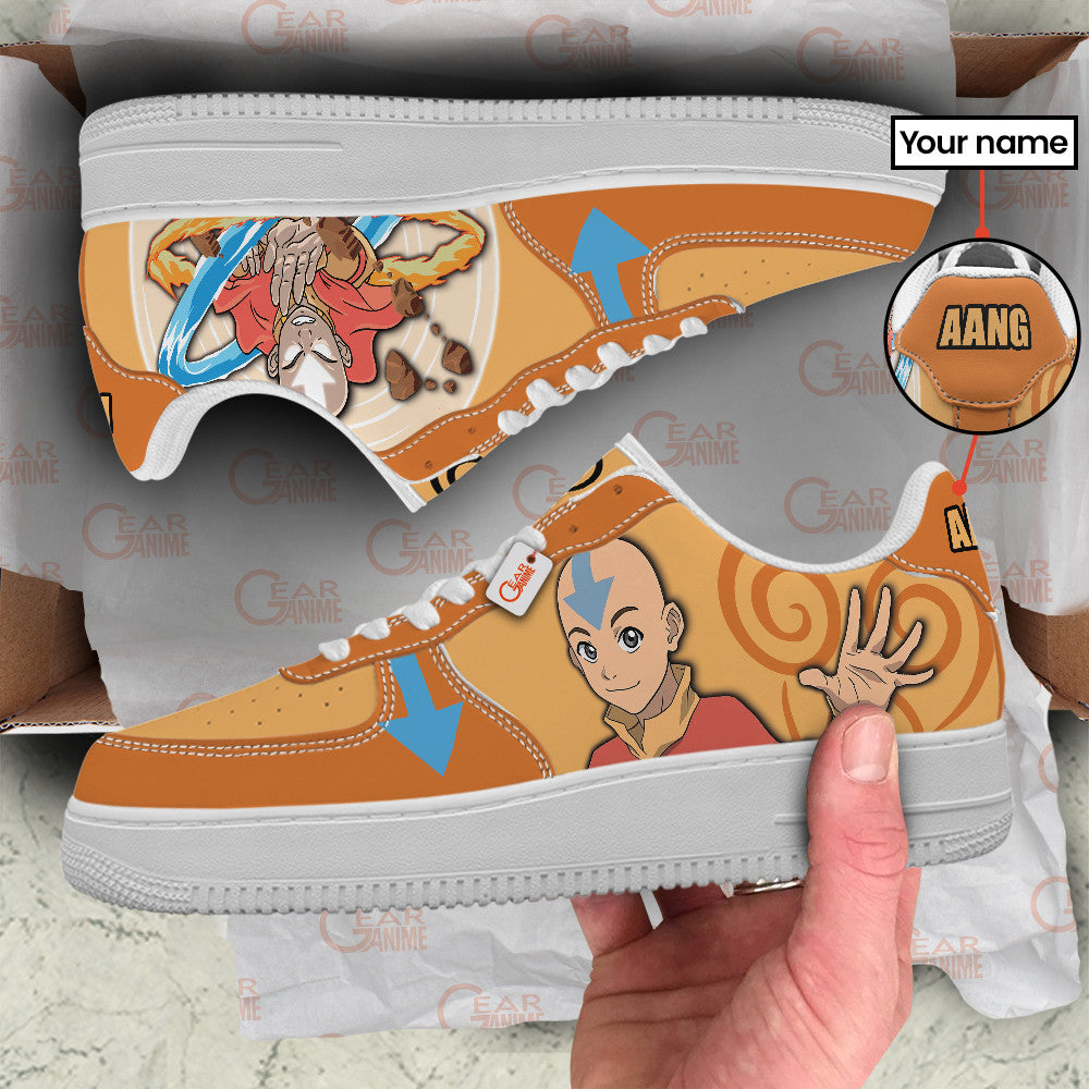 Baskets Anime Aang Personalized en Cuir Chaussures Basses Unisexes Anime Manga