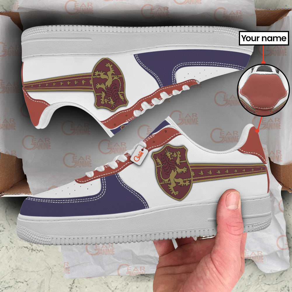 Baskets Anime Black Crimson Lion Personalized en Cuir Chaussures Basses Unisexes Anime Manga