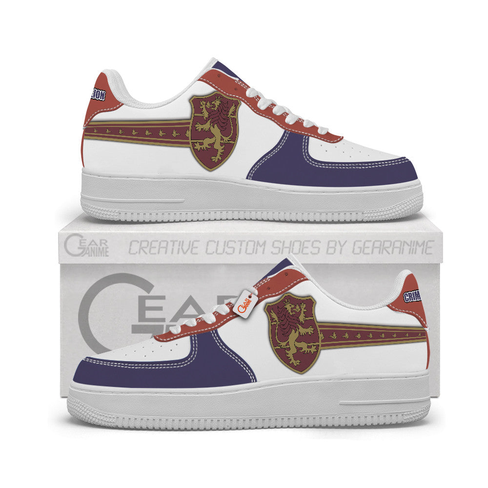 Baskets Anime Black Crimson Lion Personalized en Cuir Chaussures Basses Unisexes Anime Manga