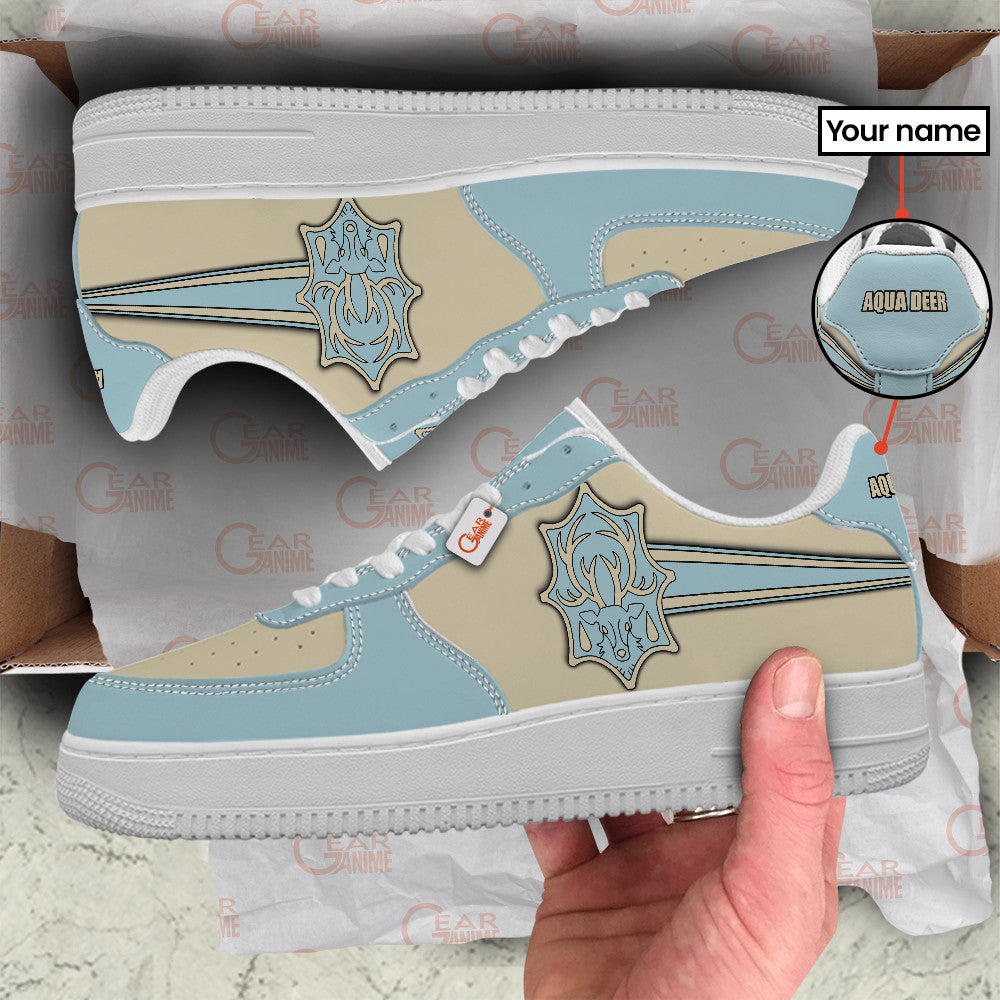 Baskets Anime Aqua Deer Personalized en Cuir Chaussures Basses Unisexes Anime Manga