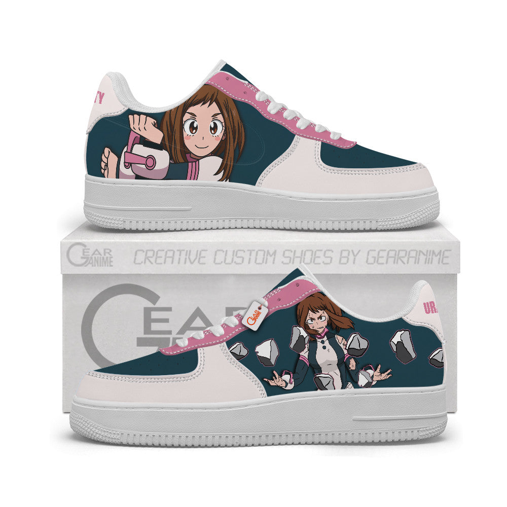 Baskets Anime Ochako Uraraka Uravity Personalized en Cuir Chaussures Basses Unisexes Anime Manga