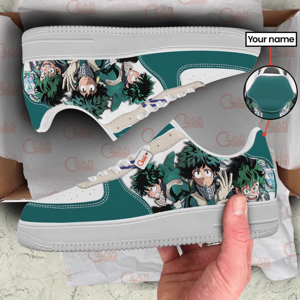 Baskets Anime Izuku Midoriya Deku Personalized en Cuir Chaussures Basses Unisexes Anime Manga