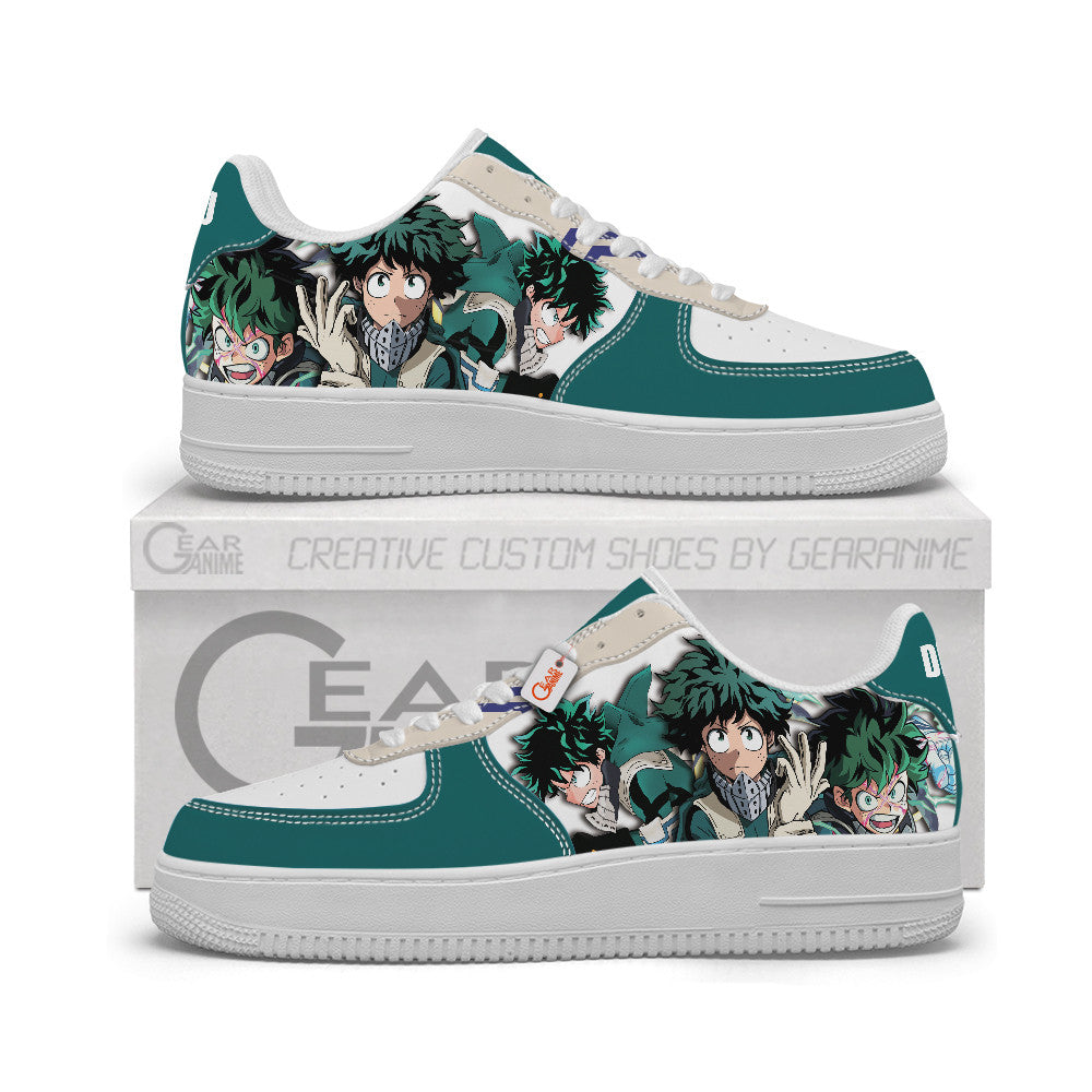 Baskets Anime Izuku Midoriya Deku Personalized en Cuir Chaussures Basses Unisexes Anime Manga