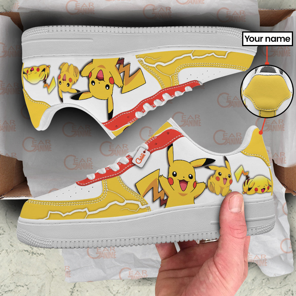 Baskets Anime Pikachu Personalized en Cuir Chaussures Basses Unisexes Anime Manga