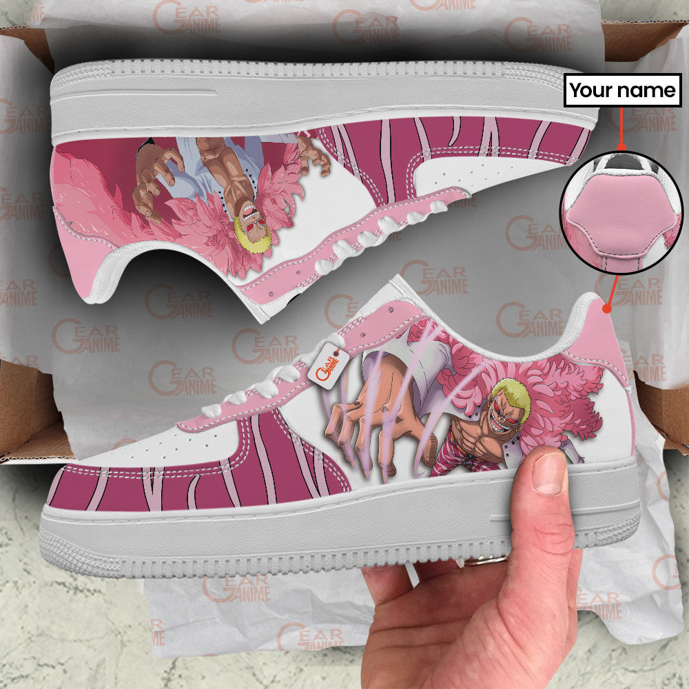 Baskets Anime Donquixote Doflamingo Personalized en Cuir Chaussures Basses Unisexes Anime Manga