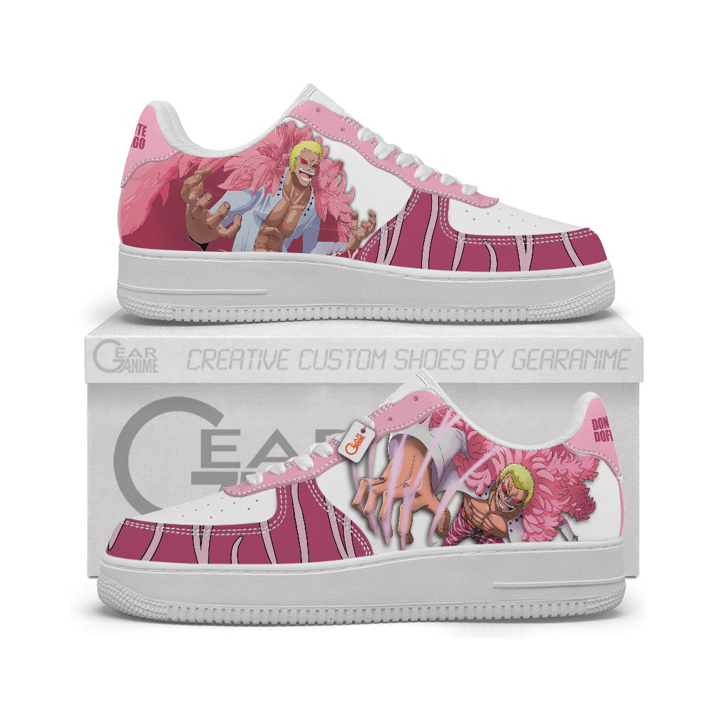 Baskets Anime Donquixote Doflamingo Personalized en Cuir Chaussures Basses Unisexes Anime Manga
