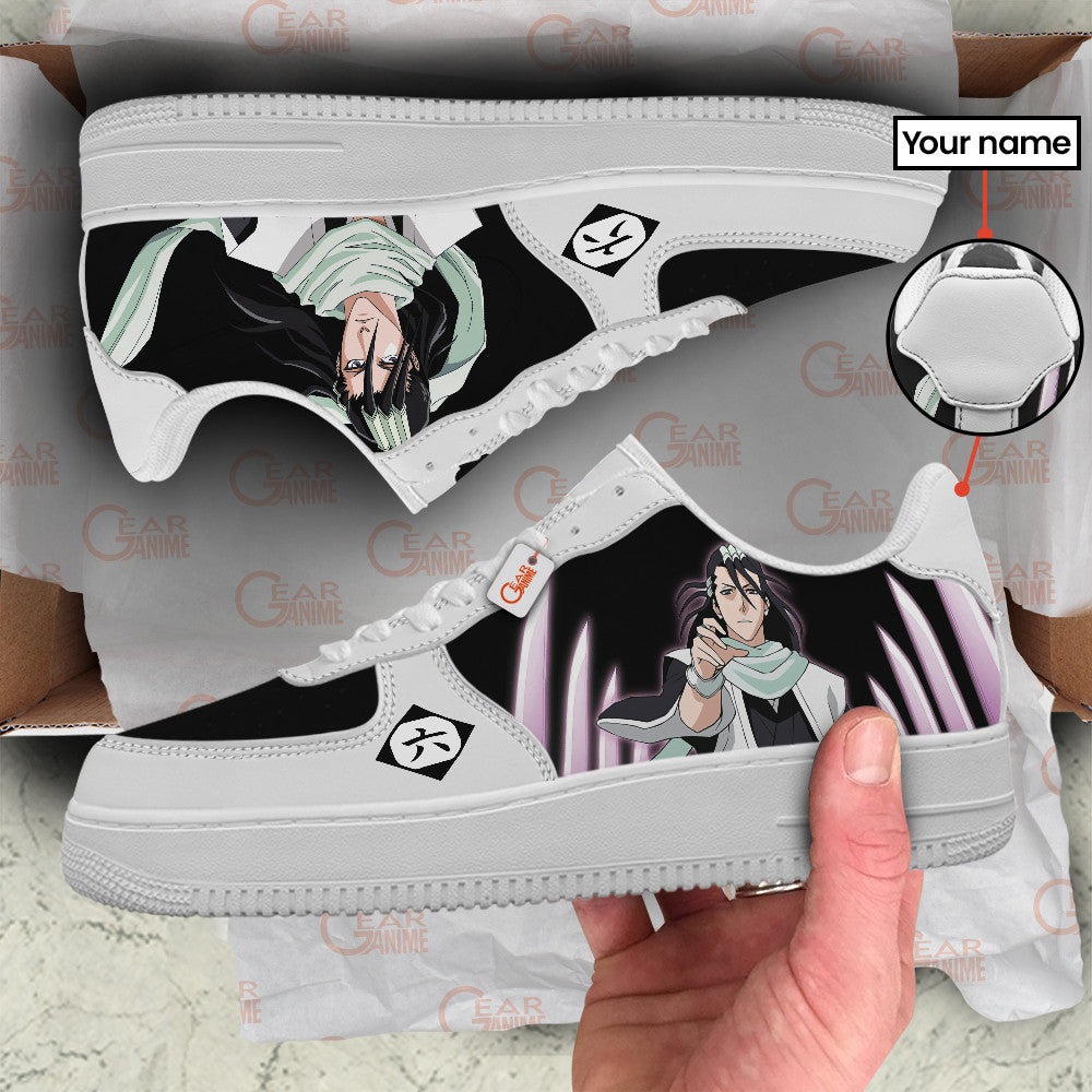 Baskets Anime Byakuya Kuchiki Personalized en Cuir Chaussures Basses Unisexes Anime Manga