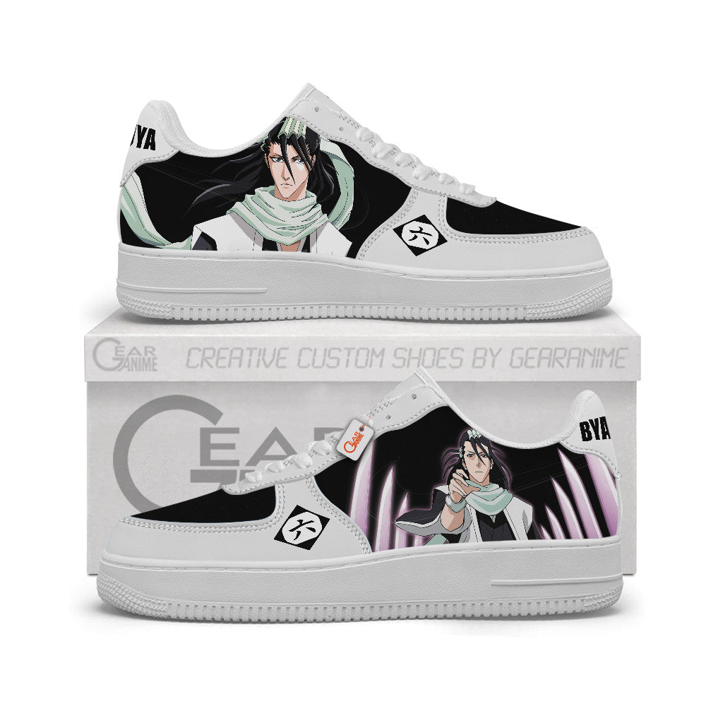 Baskets Anime Byakuya Kuchiki Personalized en Cuir Chaussures Basses Unisexes Anime Manga