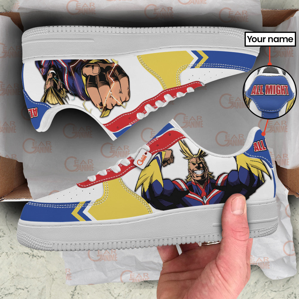 Baskets Anime Yagi All Might Personalized en Cuir Chaussures Basses Unisexes Anime Manga