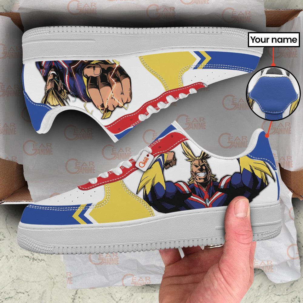Baskets Anime Yagi All Might Personalized en Cuir Chaussures Basses Unisexes Anime Manga