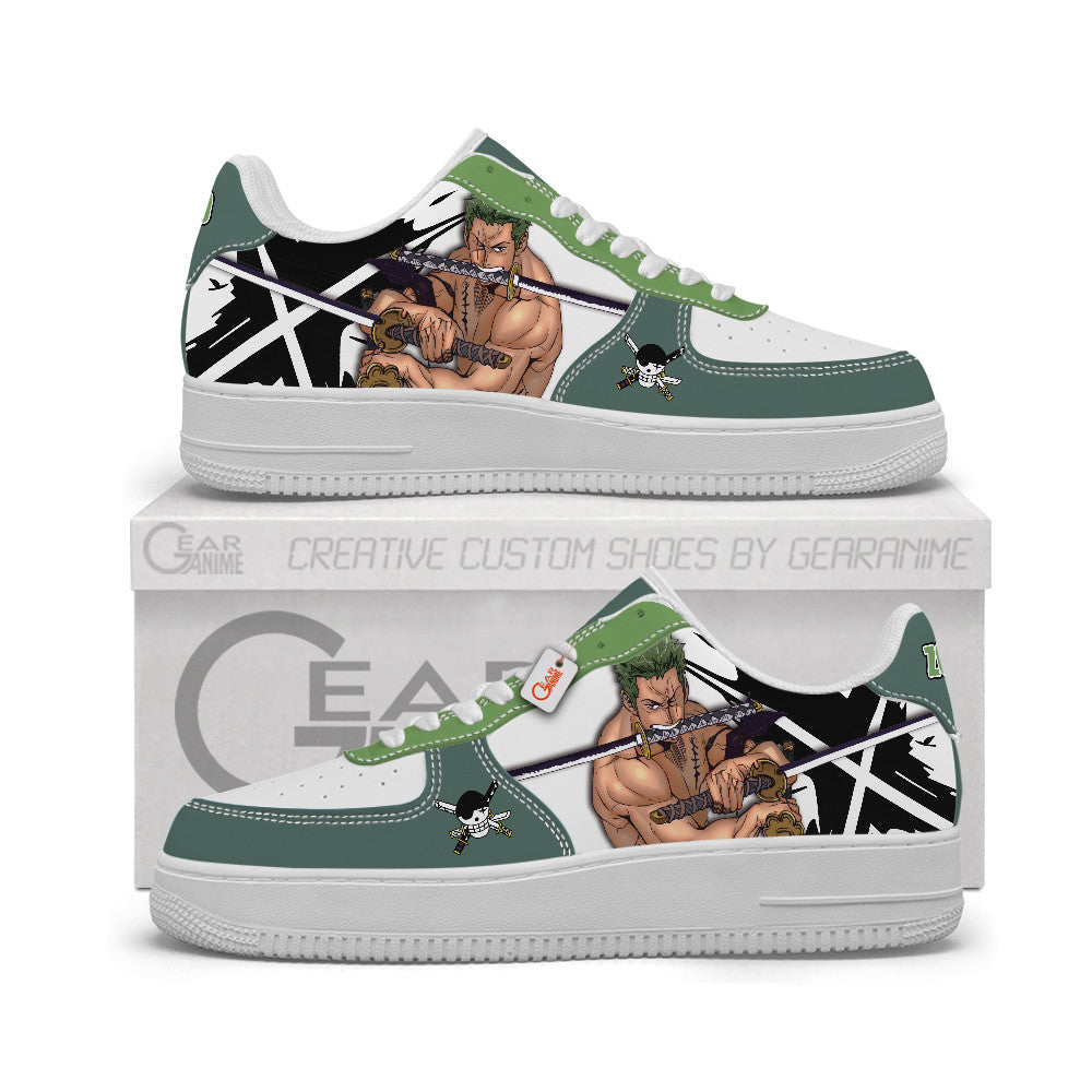 Baskets Anime Roronoa Zoro Personalized en Cuir Chaussures Basses Unisexes One Piece